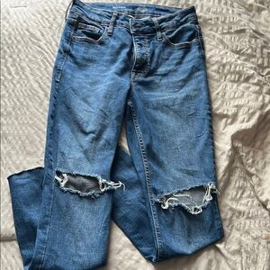 Old Navy Blue Skinny Jeans with Distressed Knees